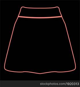 Neon skirt red color vector illustration flat style light image. Neon skirt red color vector illustration flat style image
