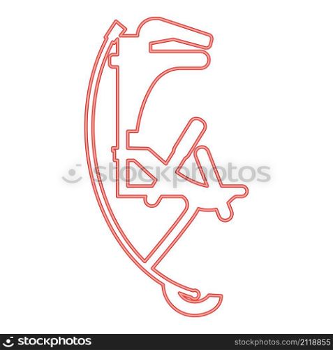 Neon skyrunner jumper for high jump jumping boots red color vector illustration image flat style light. Neon skyrunner jumper for high jump jumping boots red color vector illustration image flat style