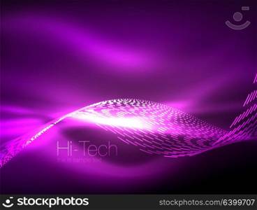 Neon smoke waves. Neon smoke waves, vector flowing motion background