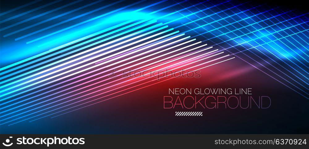 Neon smooth wave digital abstract background. Neon blue vector smooth wave digital abstract background