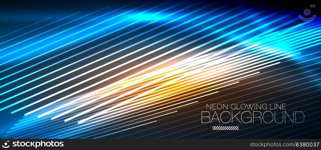 Neon smooth wave digital abstract background. Neon blue vector smooth wave digital abstract background