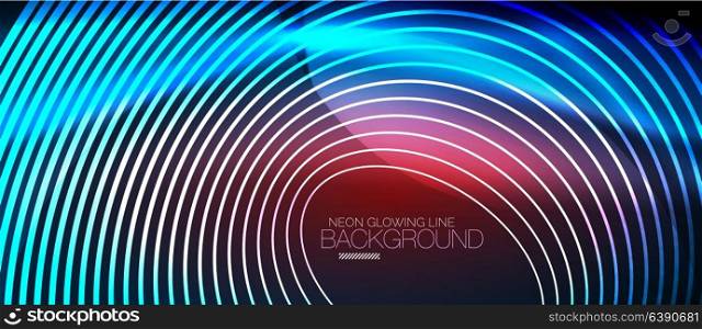 Neon smooth wave digital abstract background. Neon blue vector smooth wave digital abstract background