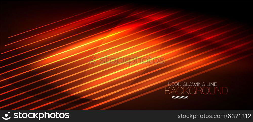 Neon smooth wave digital abstract background. Neon orange vector smooth wave digital abstract background