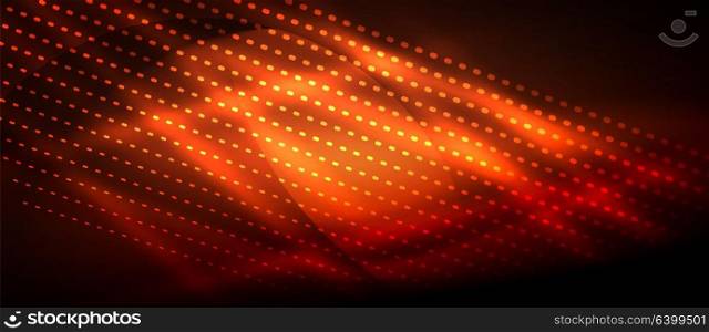 Neon smooth wave digital abstract background. Neon orange vector smooth wave digital abstract background
