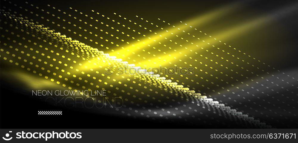 Neon smooth wave digital abstract background. Neon vector smooth wave digital abstract background