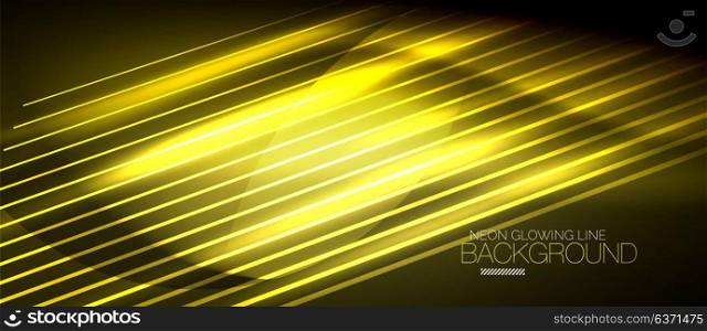 Neon smooth wave digital abstract background. Neon yellow vector smooth wave digital abstract background