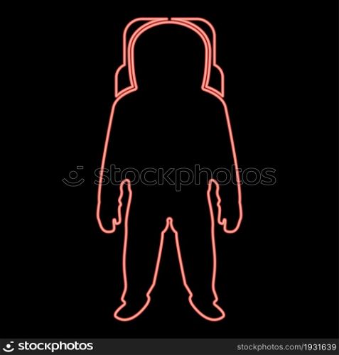 Neon spaceman red color vector illustration flat style light image. Neon spaceman red color vector illustration flat style image