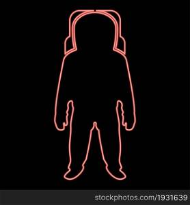 Neon spaceman red color vector illustration flat style light image. Neon spaceman red color vector illustration flat style image