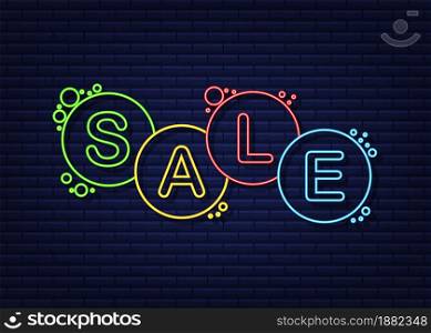 Neon speech bubbles with text Sale. Neon icon. Symbol, sticker tag, special offer label, advertising badge. Vector stock illustration. Neon speech bubbles with text Sale. Neon icon. Symbol, sticker tag, special offer label, advertising badge. Vector stock illustration.