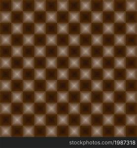 Neon squares vector seamless pattern in brown color. Neon lights pattern red color