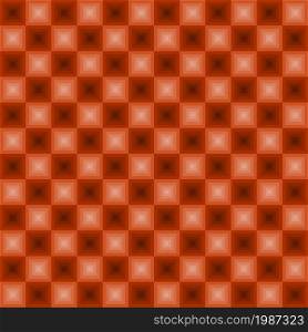 Neon squares vector seamless pattern in orange color. Neon lights pattern orange color