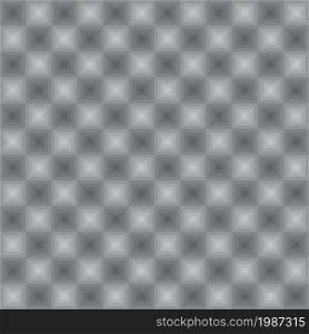 Neon squares vector seamless pattern in shiny silver color. Neon squares pattern silver