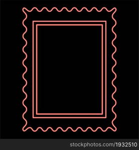 Neon stamp red color vector illustration flat style light image. Neon stamp red color vector illustration flat style image