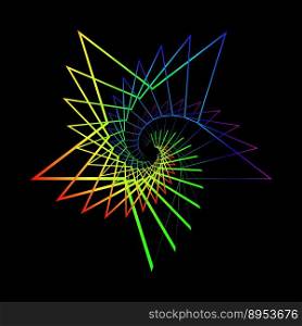 Neon star from a spiral vector image