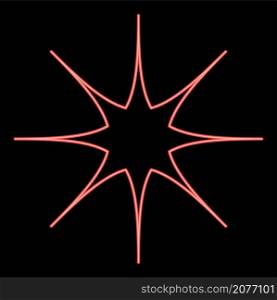 Neon star red color vector illustration image flat style light. Neon star red color vector illustration image flat style