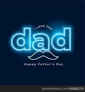 neon style happy father’s day celebration banner design