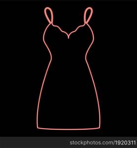 Neon sundress combination or nightie red color vector illustration flat style light image. Neon sundress combination or nightie red color vector illustration flat style image