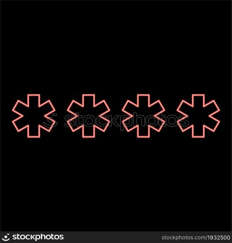 Neon symbol enter password red color vector illustration flat style light image. Neon symbol enter password red color vector illustration flat style image