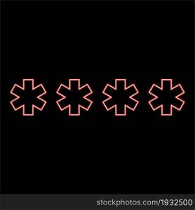 Neon symbol enter password red color vector illustration flat style light image. Neon symbol enter password red color vector illustration flat style image