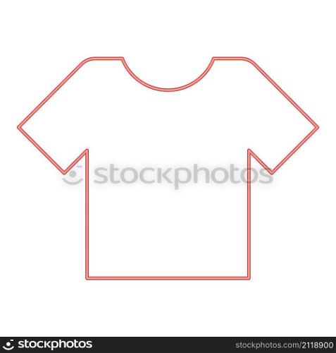 Neon t-shirt red color vector illustration image flat style light. Neon t-shirt red color vector illustration image flat style