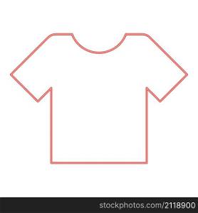 Neon t-shirt red color vector illustration image flat style light. Neon t-shirt red color vector illustration image flat style