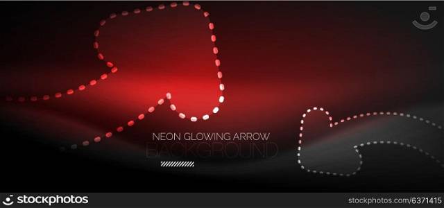 Neon techno arrow, digital abstract background. Neon techno arrow, digital vector abstract background