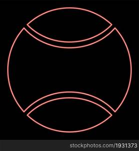 Neon tennis ball icon black color in circle outline vector illustration red color vector illustration flat style light image. Neon tennis ball icon black color in circle red color vector illustration flat style image