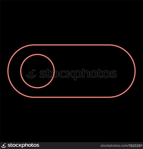 Neon toggle switch red color vector illustration flat style light image. Neon toggle switch red color vector illustration flat style image