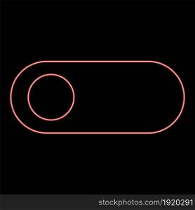 Neon toggle switch red color vector illustration flat style light image. Neon toggle switch red color vector illustration flat style image