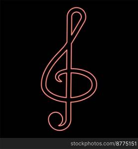 Neon treble clef icon black color vector illustration flat style simple image red color vector illustration image flat style light. Neon treble clef icon black color vector illustration flat style image red color vector illustration image flat style