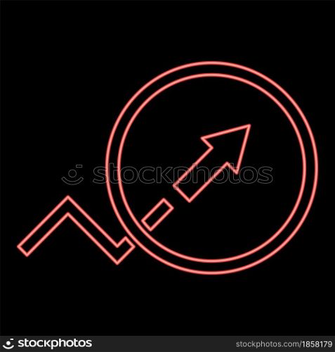 Neon trend or growht sign red color vector illustration flat style light image. Neon trend or growht sign red color vector illustration flat style image