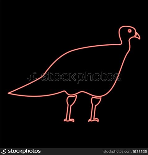 Neon turkeycock red color vector illustration flat style light image. Neon turkeycock red color vector illustration flat style image