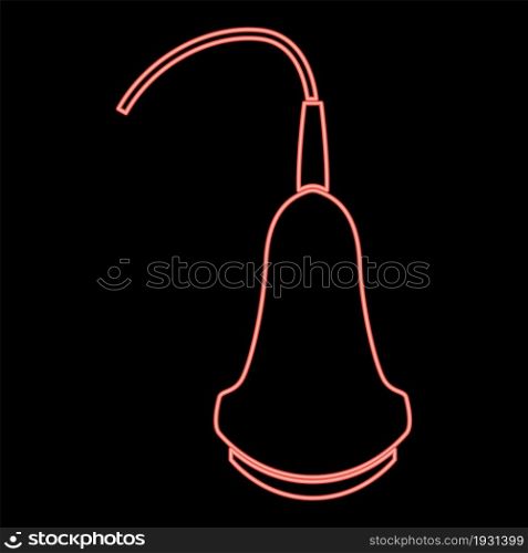 Neon ultrasound icon black color in circle outline vector illustration red color vector illustration flat style light image. Neon ultrasound icon black color in circle red color vector illustration flat style image