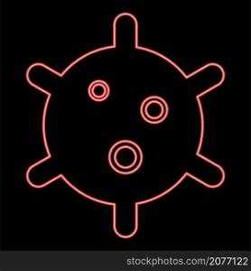 Neon virus red color vector illustration image flat style light. Neon virus red color vector illustration image flat style