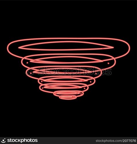 Neon whirlwind red color vector illustration image flat style light. Neon whirlwind red color vector illustration image flat style