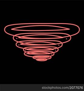 Neon whirlwind red color vector illustration image flat style light. Neon whirlwind red color vector illustration image flat style