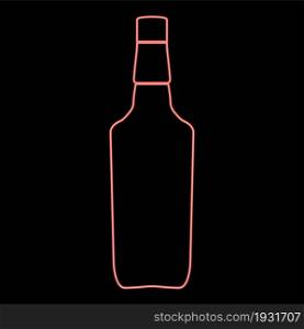 Neon whisky red color vector illustration flat style light image. Neon whisky red color vector illustration flat style image
