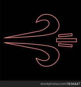 Neon wind red color vector illustration flat style light image. Neon wind red color vector illustration flat style image