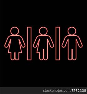 Neon woman bisexual transvestite gay man loyalty concept red color vector illustration image flat style light. Neon woman bisexual transvestite gay man loyalty concept red color vector illustration image flat style