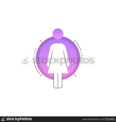 Neon woman vector line icon isolated on white background. Woman line icon for infographic, website or app.. Neon woman vector line icon.