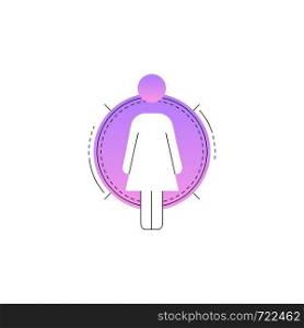 Neon woman vector line icon isolated on white background. Woman line icon for infographic, website or app.. Neon woman vector line icon.