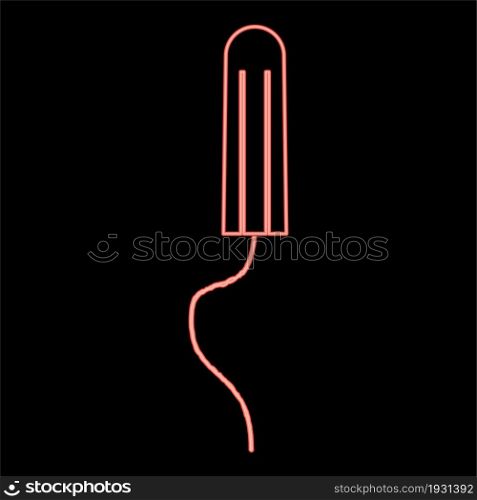Neon women hygiene tampons icon black color in circle outline vector illustration red color vector illustration flat style light image. Neon women hygiene tampons icon black color in circle red color vector illustration flat style image