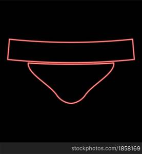 Neon women&rsquo;s panties red color vector illustration flat style light image. Neon women&rsquo;s panties red color vector illustration flat style image