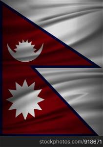 Nepal flag vector. Vector flag of Nepal blowig in the wind. EPS 10.