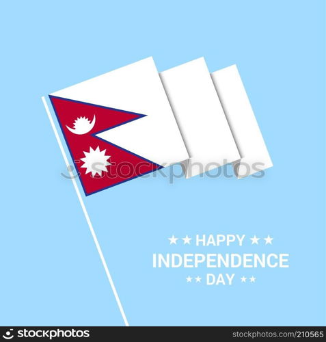 Nepal Independence day typographic design with flag vector