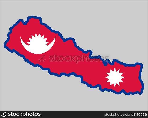Nepal Map Flag Vector illustration Eps 10.. Nepal Map Flag Vector illustration Eps 10