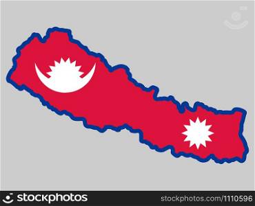 Nepal Map Flag Vector illustration Eps 10.. Nepal Map Flag Vector illustration Eps 10
