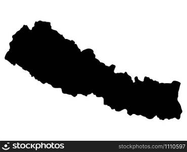 Nepal Map Silhouette Vector illustration Eps 10.. Nepal Map Silhouette Vector illustration Eps 10