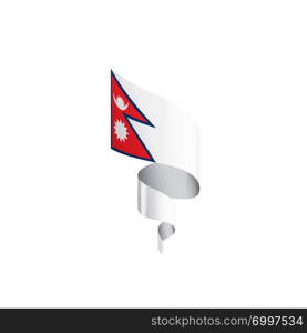 Nepal national flag, vector illustration on a white background. Nepal flag, vector illustration on a white background