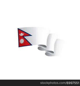 Nepal national flag, vector illustration on a white background. Nepal flag, vector illustration on a white background